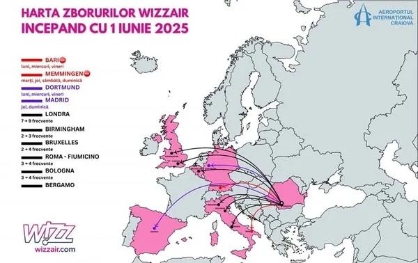 Noi destinații de călătorie, de pe Aeroportul Internațional Craiova