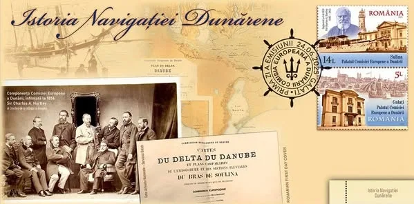 Palatul CED din Galați, vedetă într-o emisiune filatelică dedicată navigației fluviale