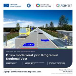 Aproape 250 de milioane de lei finanțare atrasă  pentru modernizarea unei salbe de drumuri în SV României
